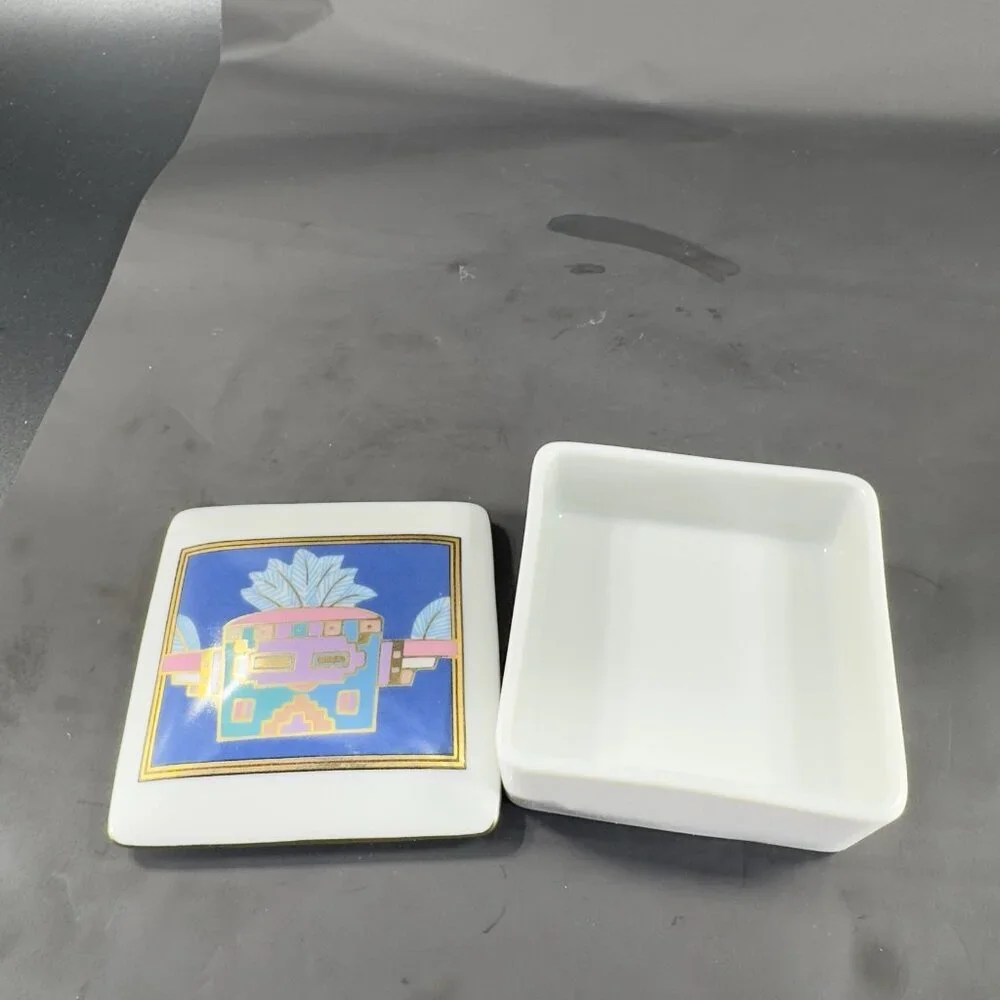 Ceramic Trinket Box‎ Jewelry Holder With Lid Kachina Tribal Decorative Container